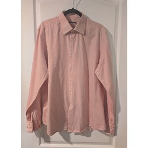 Pal Zileri Italy | Men’s Cotton Dress Shirt Orange/White Stripe